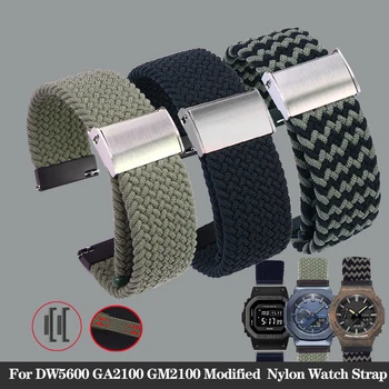 Hár Teygju Nylon Watchband fyrir Casio DW5600 MÓÐUR-5000 MÓÐUR-M5610 GA2100 GA-2100 AS-5600 GM2100 Tísku Efni Horfa Ól Armband